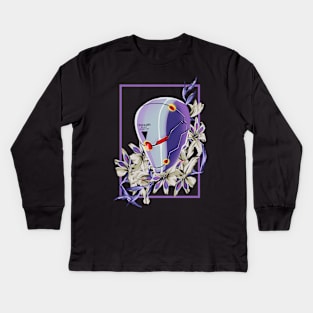 Floral meets Metal Ninja Kids Long Sleeve T-Shirt